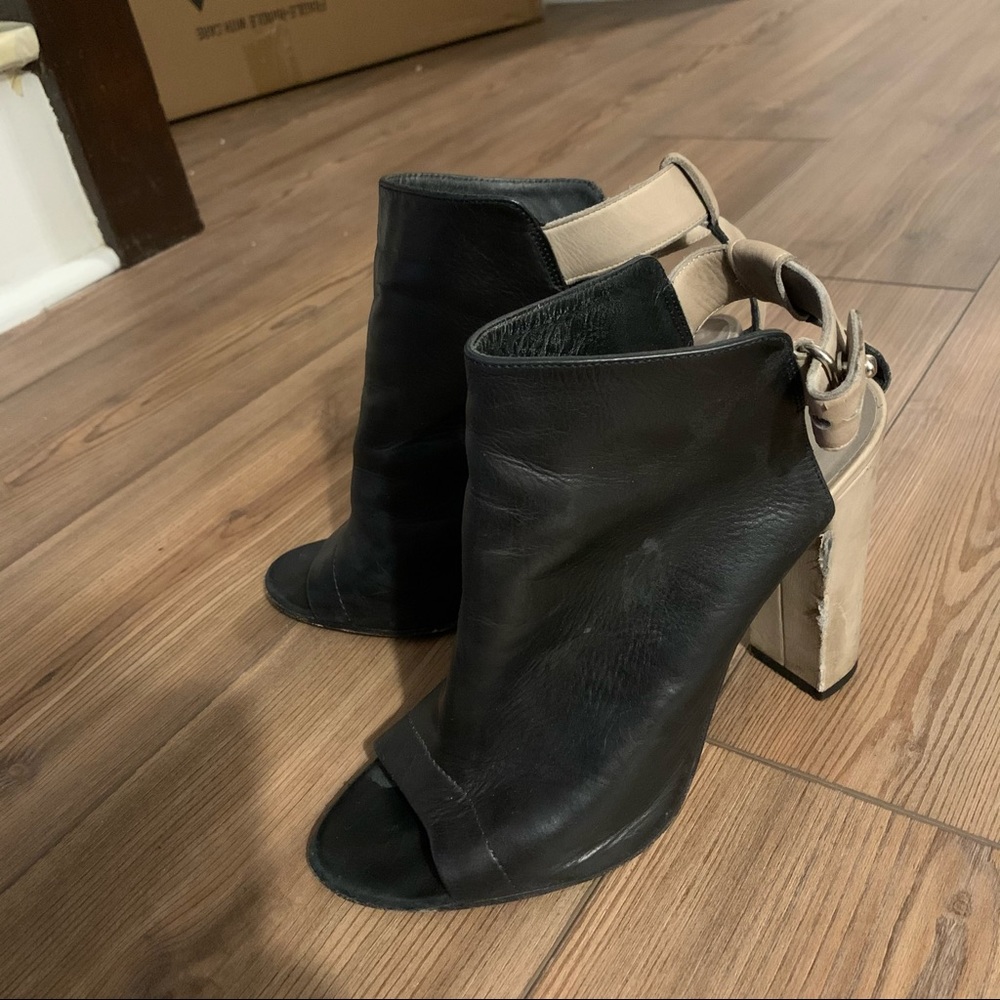 Vince Two Toned Peep Toe Mule